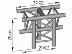 SBE18-3-TV1-U 3 cestný T-diel vertikálny