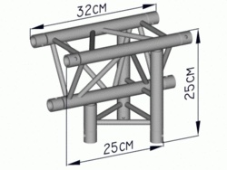 SBE18-3-TV2-U 3 cestný T-diel vertikálny
