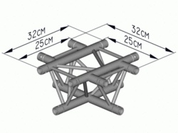 SBE18-3-X 4 cestný X-diel horizontálny