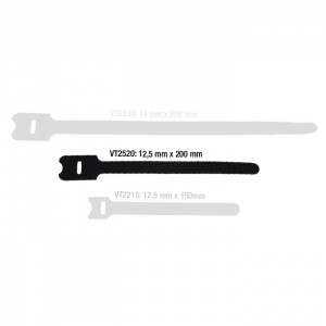 VT 2520 - Sťahovacia páska so suchým zipsom 200 x 25 mm čierna 