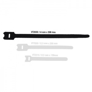 VT 2830 - Sťahovacia páska so suchým zipsom 306 x 28 mm čierna 