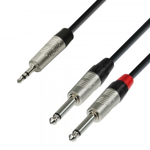 4 STAR YWPP 0300 - Audio Cable REAN 3.5 mm Jack Stereo to 2 x 6.3 mm Jack Mo