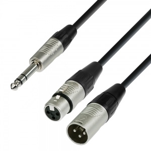 K4 YVMF 0180 - Audio Cable REAN 6.3 mm Jack Stereo to 1 x XLR male and 1