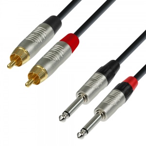 4 STAR TPC 0150  - Twin Cable | Rean® 2 Jack TS x 2 RCA | 1.5 m