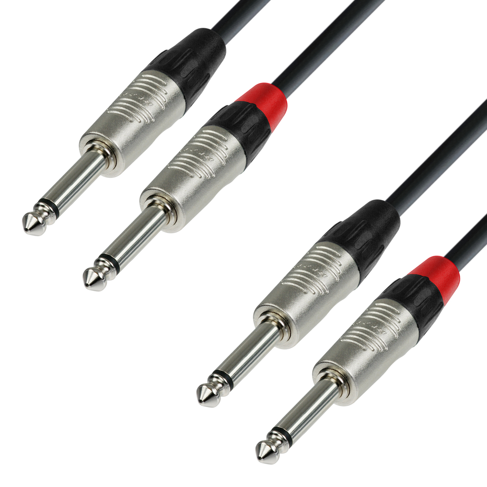 K4 TPP 0150 - Audio Cable REAN 2 x 6.3 mm Jack Mono to 2 x 6.3 mm Jack M