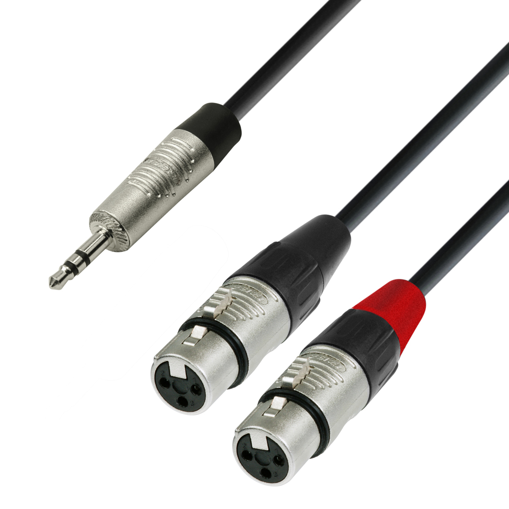 4 Star YWFF 0180 - Audio Cable REAN 3.5 mm Jack stereo to 2 x XLR female 1.8