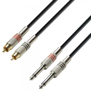 3 STAR TPC 0300 - Twin Cable | Adam Hall® 2 Jack TS x 2 RCA | 3 m