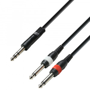 K3 YVPP 0100 - Audio Cable 6.3 mm Jack stereo to 2 x 6.3 mm Jack mono 1