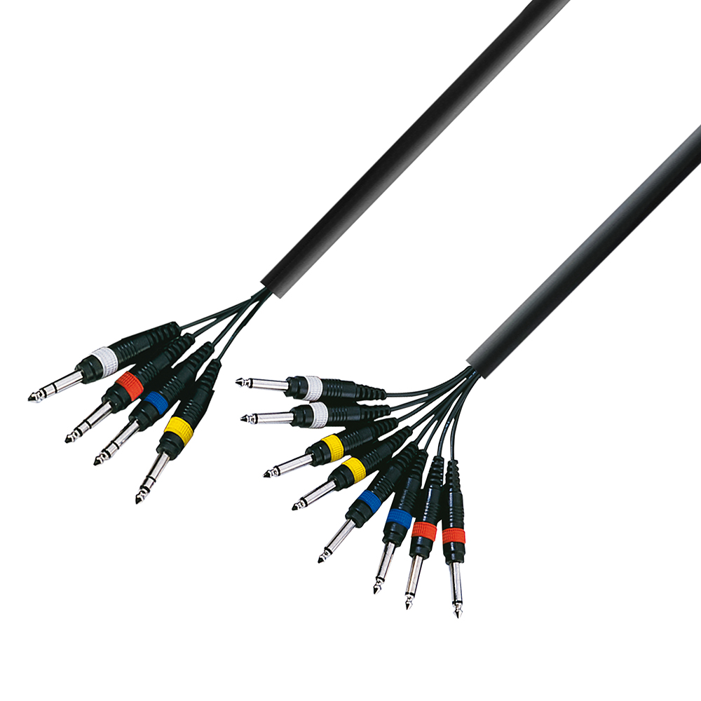 K3 L8 VP 0500 - Multicore Cable 4 x 6.3 mm Jack stereo to 8 x 6.3 mm Jac