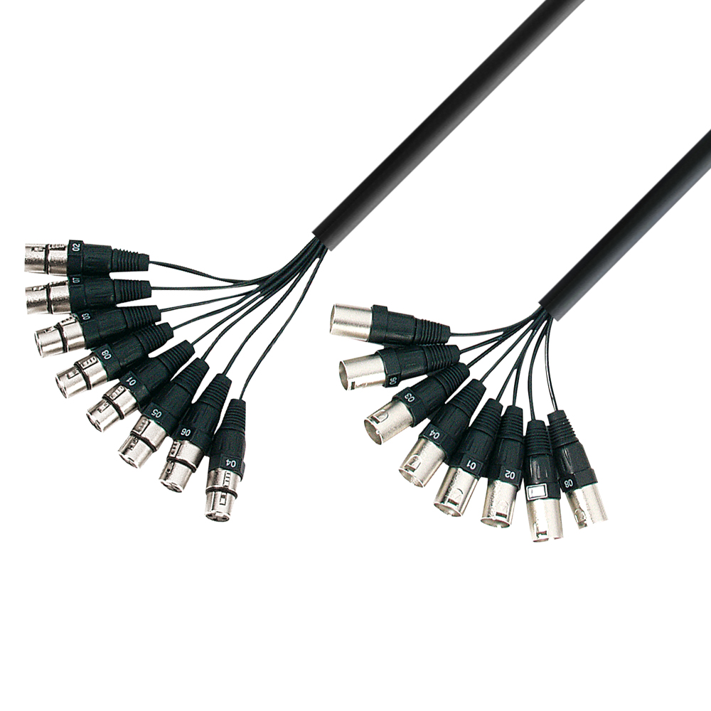 K3 L8 MF 0500 - Multicore Cable 8 x XLR male to 8 x XLR female 5 m