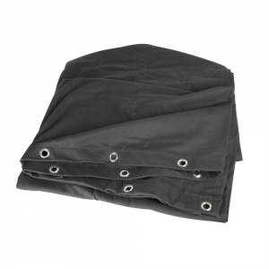 0152 X 33 - Blackout cloth B1 black with burnished Grommets hemmed