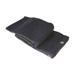 0152 X 53 - Blackout cloth B1 black with burnished Grommets hemmed