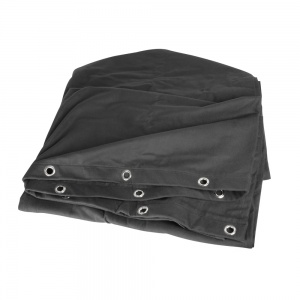 0152 X 63 - Blackout cloth B1 black with burnished Grommets hemmed