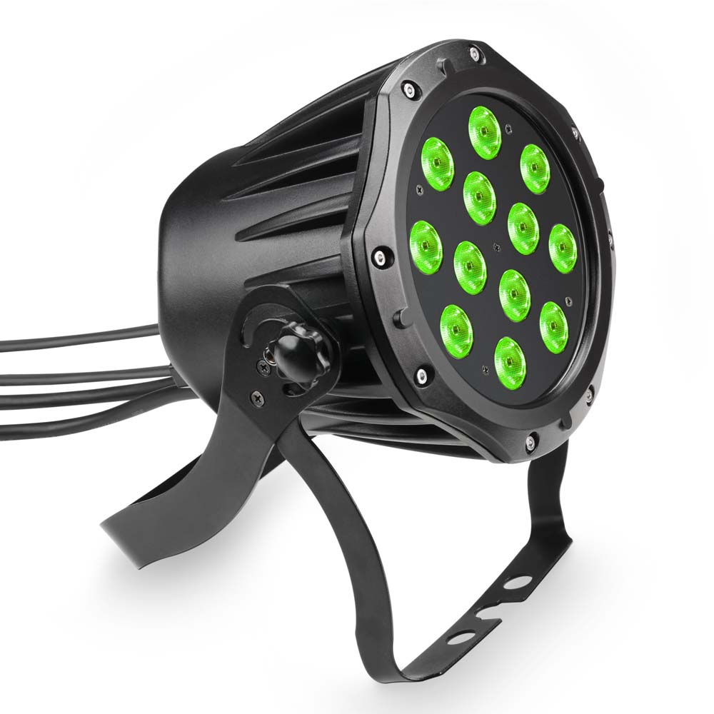 PST TRI 12 IP - 12 x 3 W TRI Colour LED Outdoor PAR Can RGB in Black Housing