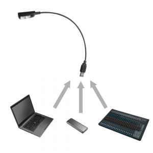 SLED 1 USB PRO - USB lampa s husím krkom s 2 LED diódami 