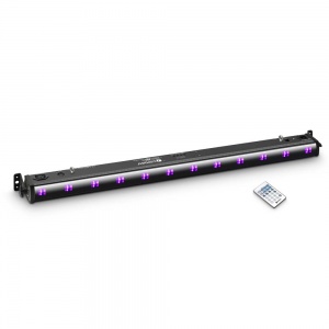 UV BAR 200 IR - 12 x 3 W UV LED bar v čiernom kryte s diaľkovým ovládaním