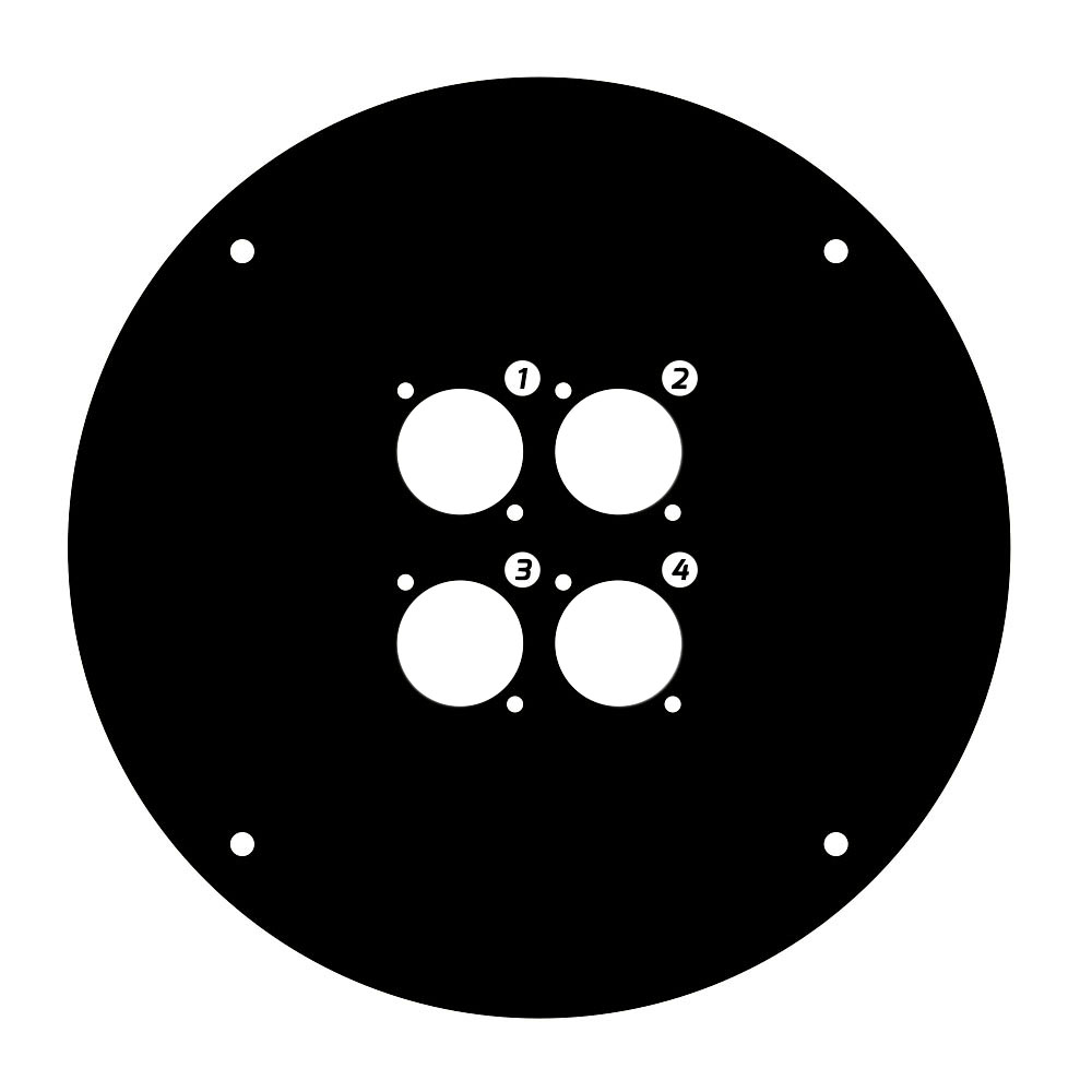 70225 D 4 - Predný panel pre káblový bubon 70225 s otvorom 4 x typu D 