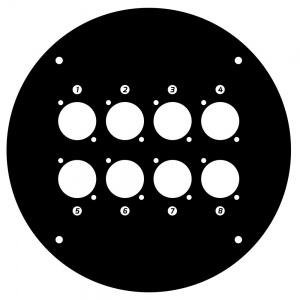 70225 D 8 - Predný panel pre káblový bubon 70225 s 8 x otvorom typu D