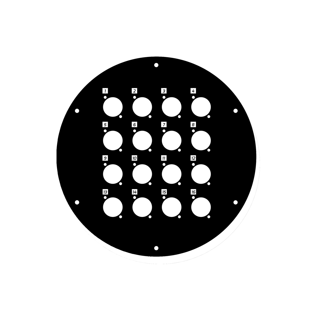 70226 D 16 - Predný panel pre káblový bubon 70226 s 16 x otvorom typu D 