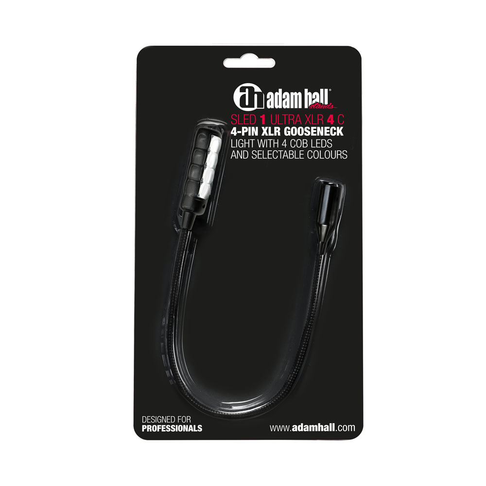 SLED 1 ULTRA XLR 4 C - 4-kolíkové XLR svetlo s husím krkom so 4 COB LED a voliteľnými farbami  