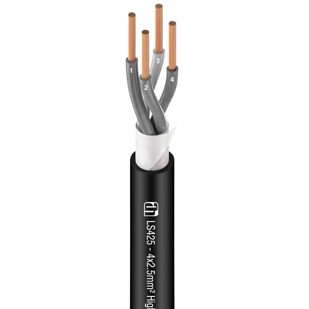 K4 LS 425-500 - Speaker Cable 4 x 2.5 mm2 black