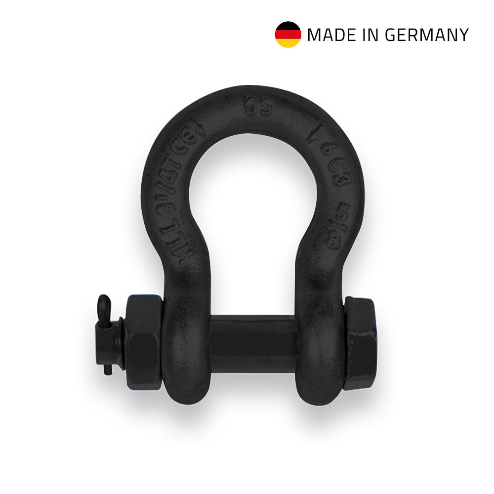 SH2 B 0325 - Schackle with Bolt, Nut and Split Pin black