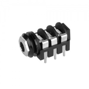 MJ 6H CD2 - 6,3 mm jack zásuvka s prepínaním stereo čierna