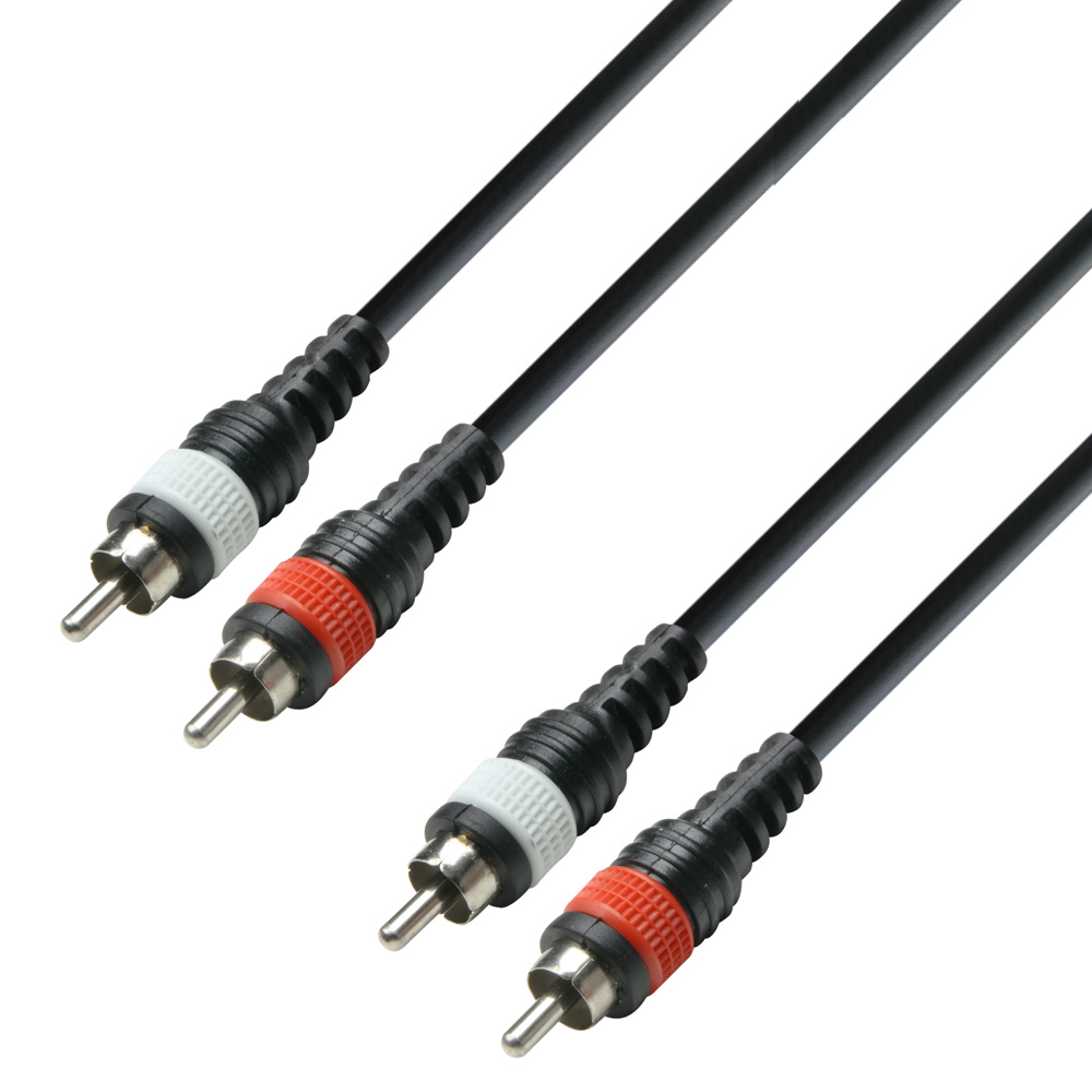 3 STAR TCC 0100 M  -Twin Cable Adam Hall® 2 RCA x 2 RCA - 1 m