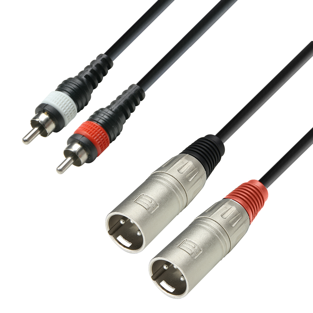 3 STAR TMC 0600 - Twin Cable Adam Hall® 2 XLR Male x 2 RCA - 6 m 