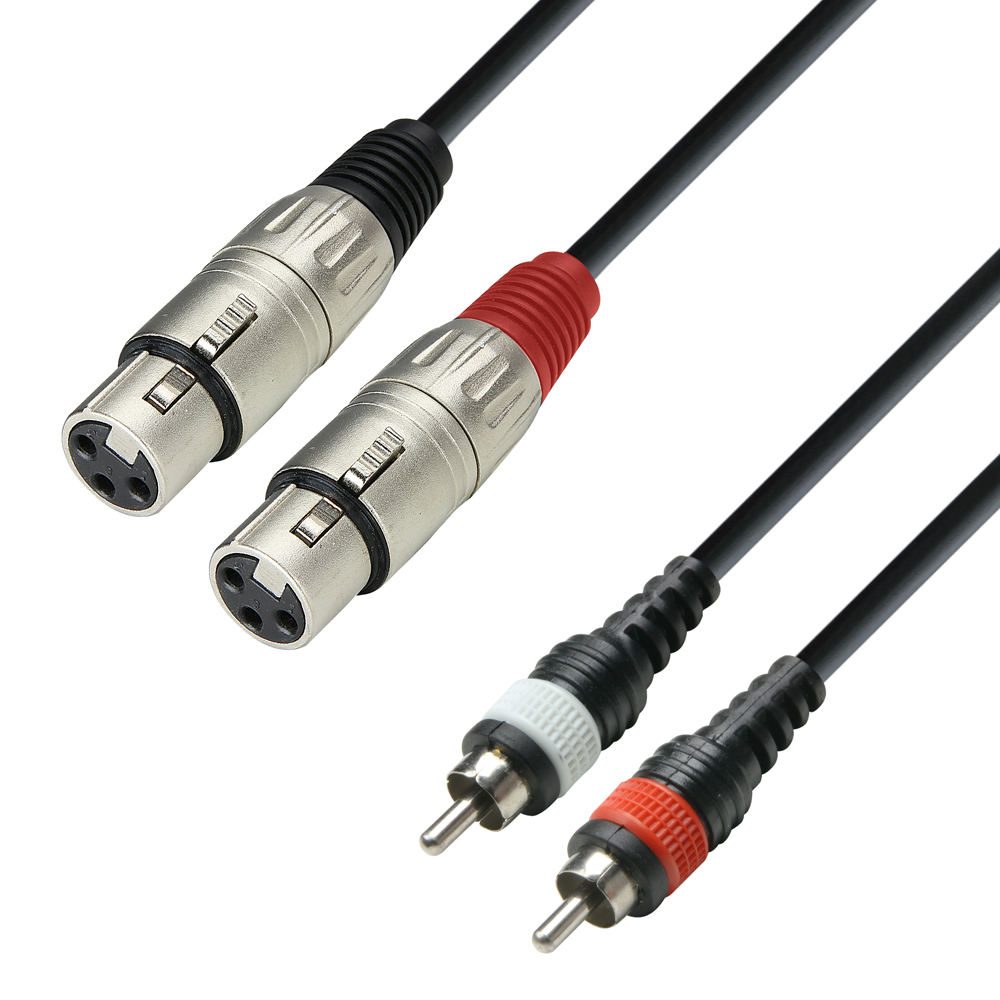 3 STAR TFC 0600 - Twin Cable Adam Hall® 2 XLR Female x 2 RCA - 6 m 