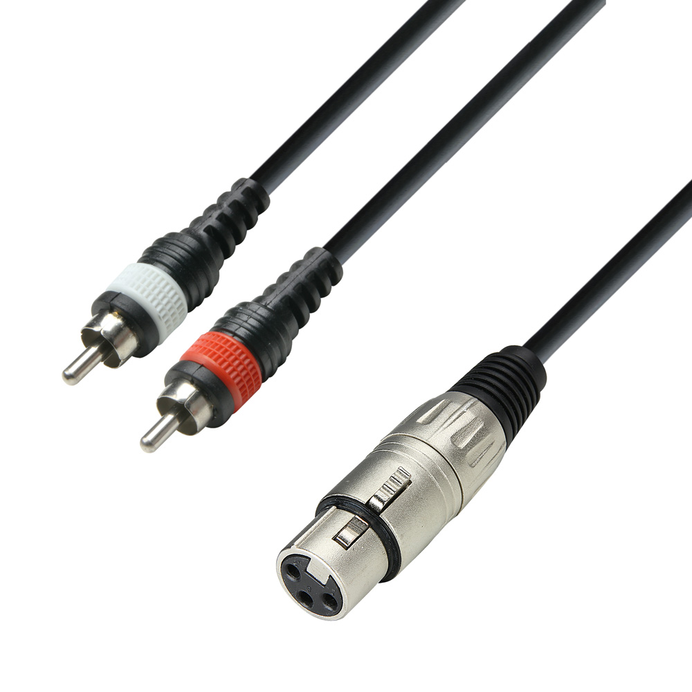 3 STAR YFCC 0100 - Y-Cable | Adam Hall® 2 RCA x XLR Female | 1 m