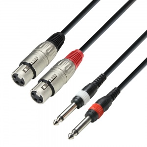 3 STAR TFP 0100 - Twin Cable Adam Hall® 2 XLR Female x 2 Jack TS - 1 m 