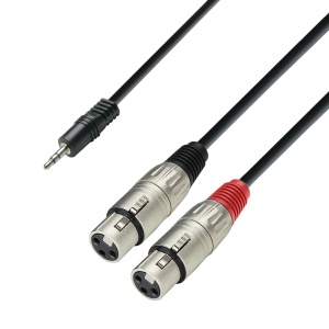 3 STAR YWFF 0100 - Y-Cable | Adam Hall® 2 XLR Female x Minijack | 1 m
