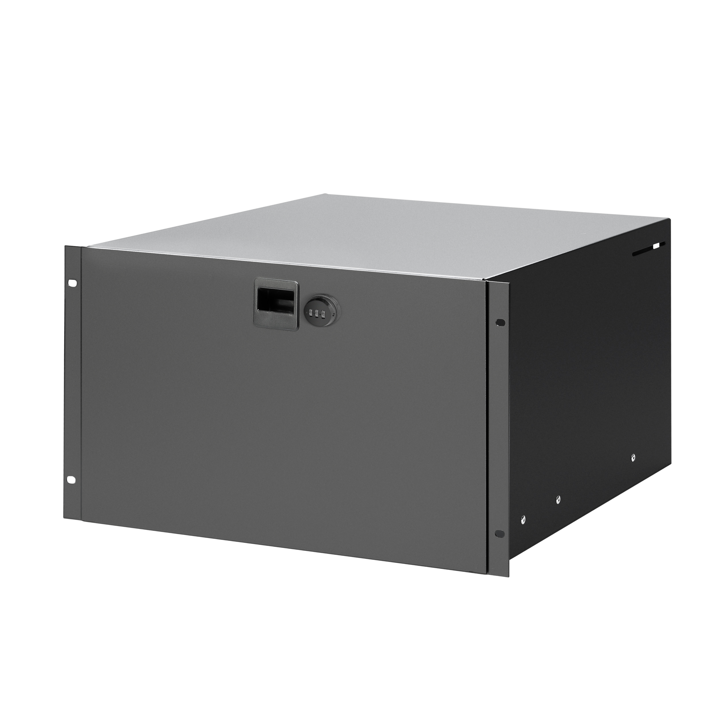 87406 CL - Racková zásuvka 6 U oceľ so zabudovaným kombinovaným zámkom