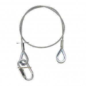 S 37060 P - Safety rope 3 mm, 0,6 m , with cable eyes, up to 5 kg