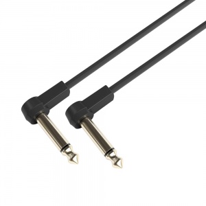 K4 IRR 0080 FLM - Flat Audio Cable, 6.3 mm Mono Gold Plug, 0.8 m
