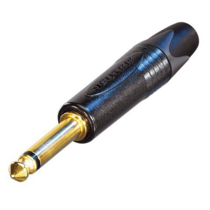 NP2X-B - 6,3 mm Jack Plug 2 Pin Mono samec, čierny