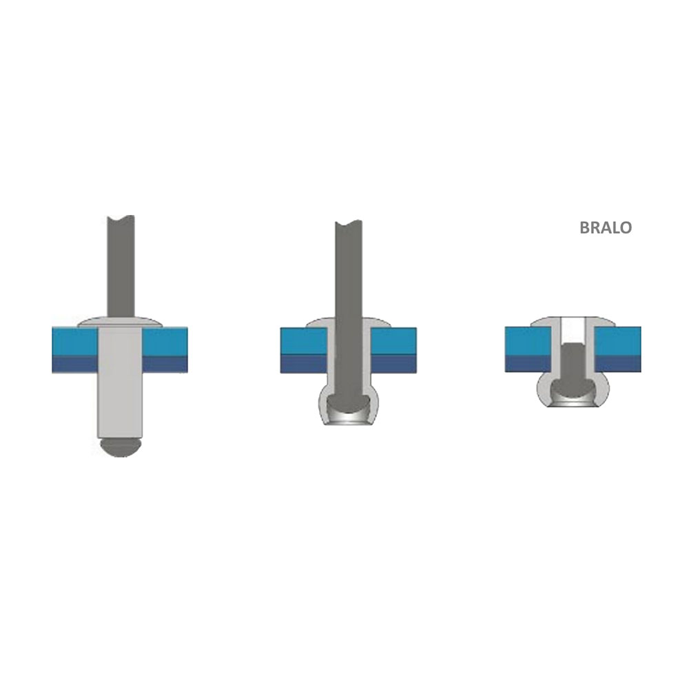55924821BLK - Nit s plochou hlavou hliník/oceľ 4,8 x 21mm